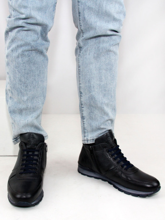 Ботинки больших размеров Tommi Shoes 013-1303 Синий/Шерсть