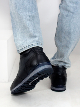 Ботинки больших размеров Tommi Shoes 013-1303 Синий/Шерсть