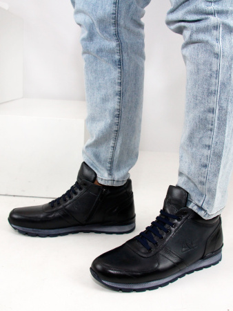 Ботинки больших размеров Tommi Shoes 013-1303 Синий/Шерсть