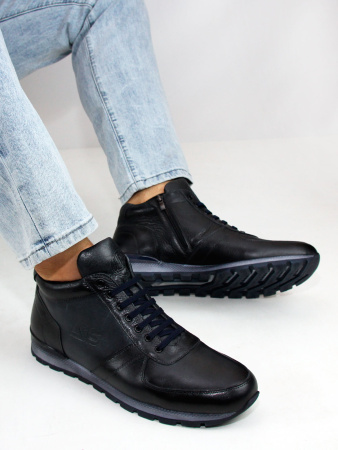 Ботинки больших размеров Tommi Shoes 013-1303 Синий/Шерсть
