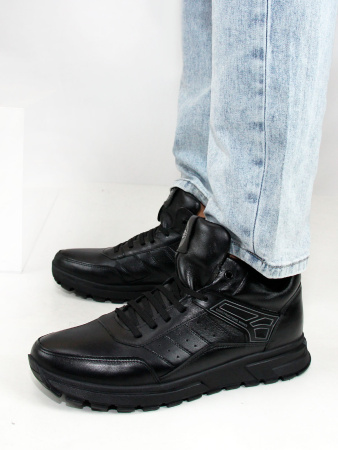 Ботинки больших размеров Tommi Shoes 013-688/1 B Ч/Байка
